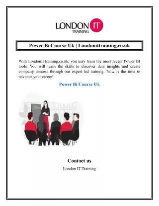 Power Bi Course Uk  Londonittraining.co.uk