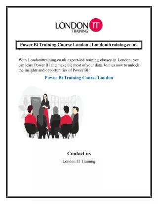 Power Bi Training Course London  Londonittraining.co.uk