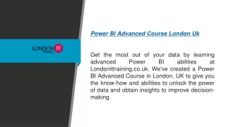 Power Bi Advanced Course London Uk  Londonittraining.co.uk