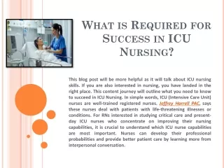 What is Required for Success in ICU Nursing?