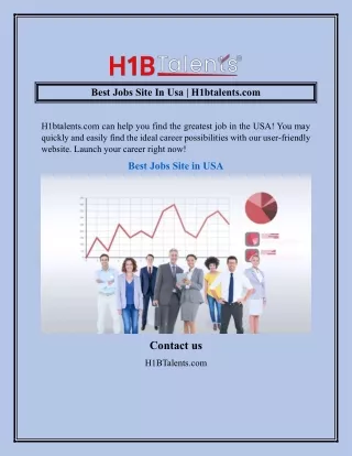 Best Jobs Site In Usa  H1btalents.com