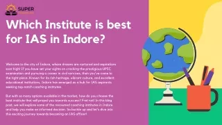 Which Institute is best for IAS in Indore