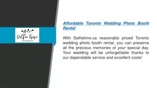 Affordable Toronto Wedding Photo Booth Rental Selfietime.ca