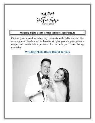 Wedding Photo Booth Rental Toronto  Selfietime.ca