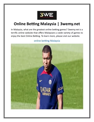 Online Betting Malaysia  3wemy.net