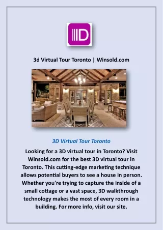 3d Virtual Tour Toronto | Winsold.com