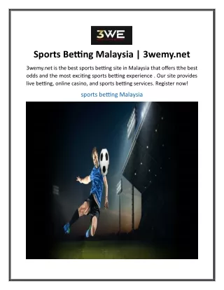 Sports Betting Malaysia  3wemy.net