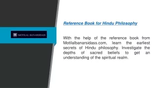 Reference Book For Hindu Philosophy Motilalbanarsidass.com