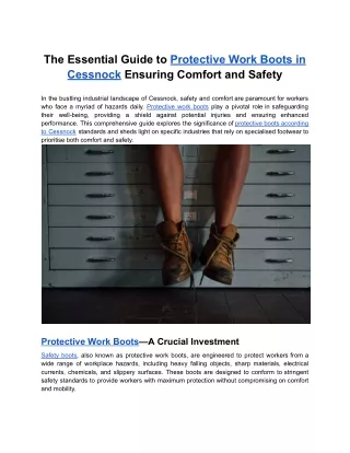 The Essential Guide to Protective Work Boots in Cessnock Ensuring Comfort and Safety
