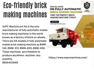 Eco-friendly brick making machines