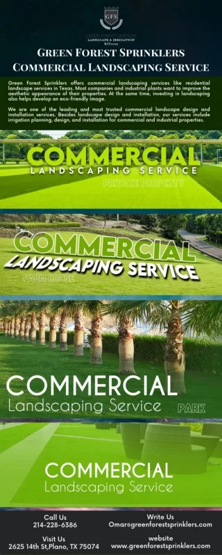 Infographic:- Green Forest Sprinklers Commercial Landscaping Service