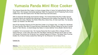 Yumasia Panda Mini Rice Cooker