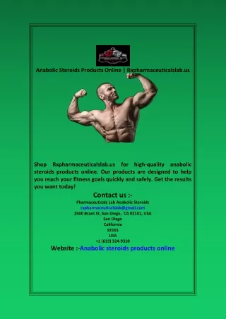 Anabolic Steroids Products Online  Rxpharmaceuticalslab us