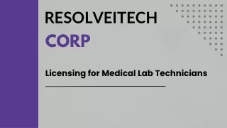 Licensing for Medical Lab Technician