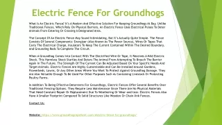 Electric Fence For Groundhogs