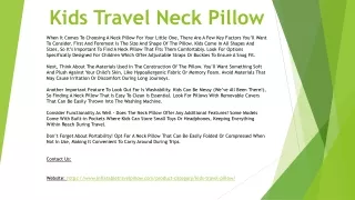 Kids Travel Neck Pillow