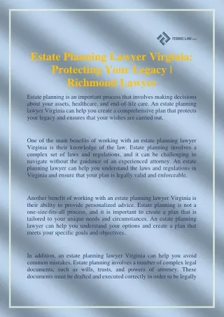 Estate Planning Lawyer Virginia