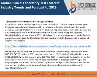 Global Clinical Laboratory Tests Market – Industry Trends and Forecast to 2029