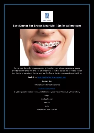 best doctor for braces near me