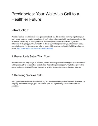 Prediabetes_ Your Wake-Up Call to a Healthier Future