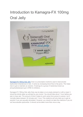 Kamagra-FX 100mg Oral Jelly