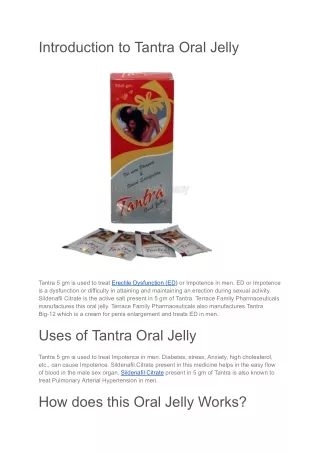 Tantra Oral Jelly