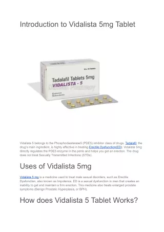 Vidalista 5mg Tablets