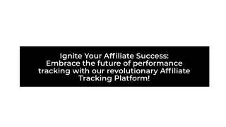 Affiliate Tracking & Performance Marketing Software Platform