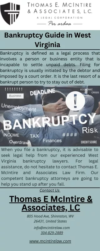 Bankruptcy Guide in West Virginia