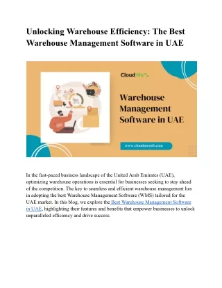 Unlocking Warehouse Efficiency_ The Best Warehouse Management Software in UAE