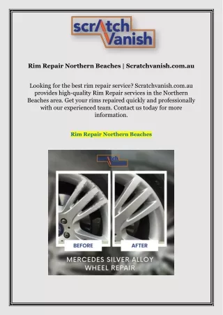 Rim Repair Northern Beaches | Scratchvanish.com.au