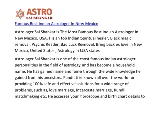 Famous Best Indian Astrologer In New Mexico