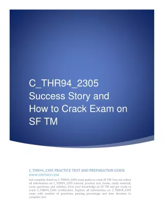 C_THR94_2305 Success Story and How to Crack Exam on SF TM