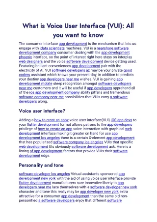 What is Voice User Interface (VUI) All you want to know