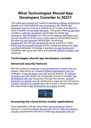 What Technologies Should App Developers Consider In 2023