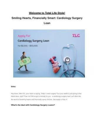 Smiling Hearts, Financially Smart_ Cardiology Surgery Loan