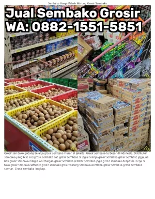 Ô882~I55I~585I (WA) Distributor Sembako Sleman Agen Sembako Online