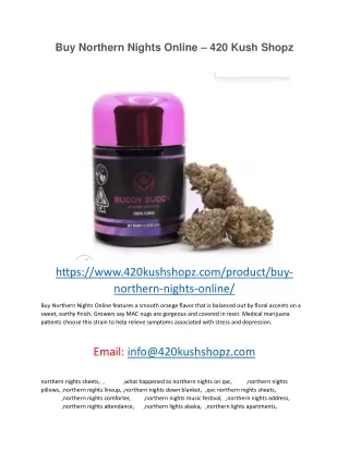 Buy Northern Nights Online – 420 Kush Shopz