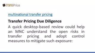 multinational transfer pricing