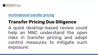 multinational transfer pricing