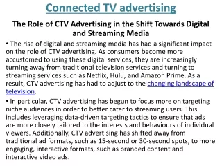 Connected TV advertising