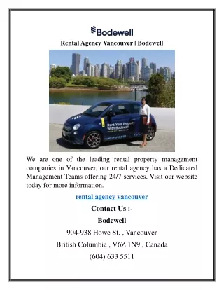 Rental Agency Vancouver  Bodewell