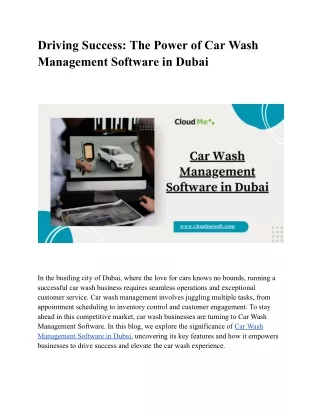 Driving Success_ The Power of Car Wash Management Software in Dubai