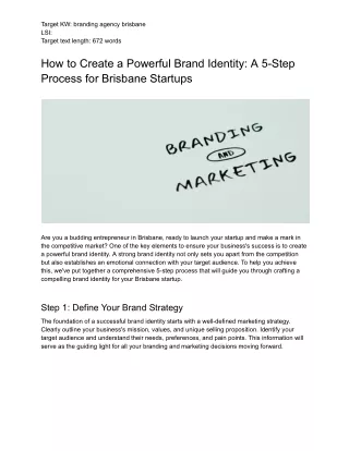 How to Create a Powerful Brand Identity - A 5-Step Process for Brisbane Startups