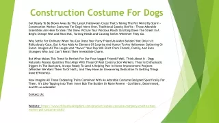 Construction Costume For Dogs