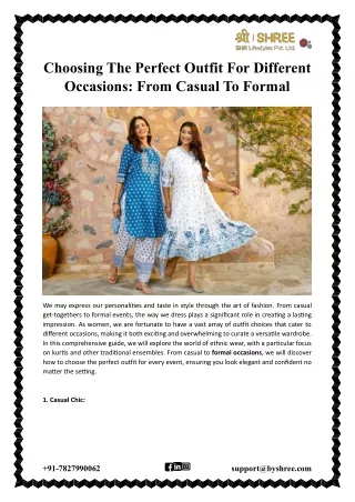 Choosing The Perfect Outfit For Different Occasions: From Casual To Formal