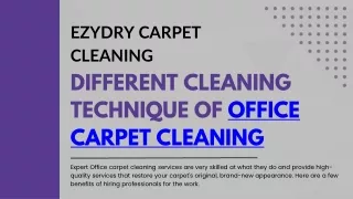 Different Cleaning Technique of Office Carpet Cleaning