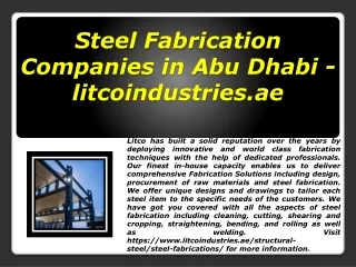 Steel Fabrication Companies in Abu Dhabi - litcoindustries.ae
