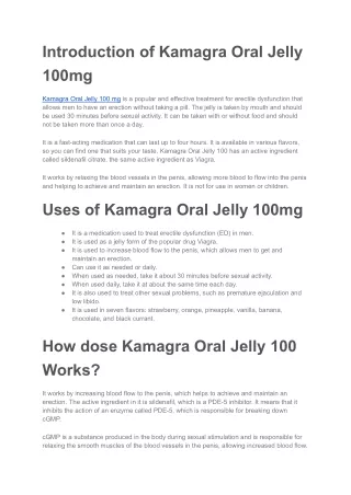 Kamagra Oral Jelly 100mg