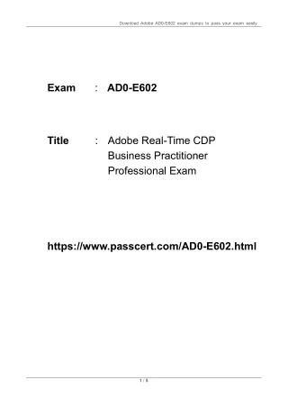Adobe Real-Time CDP AD0-E602 Dumps